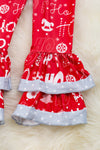 Ho Ho Ho" Santa printed long sleeve top & red pants. OFG50133064 loi