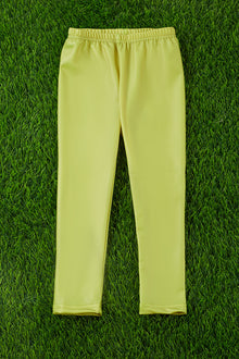  green satin silk stretchy leggings. PNG25153118 WEN