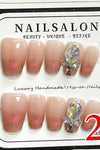 Press on acrylic women nails.