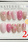 Press on acrylic women nails.