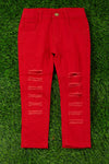 Red ripped skinny jeans. PNG25133011 SOL