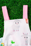 Farm animal printed baby onesie with ruffle butt. RPG25153083-WEN