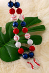 Multi-color bubble necklace with baseball pendant. 3pcs/$15.00 ACG25183018 M
