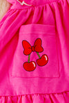 Cherry pocket tunic w/embroidery trim & bubble shorts. OFG40754 LOI