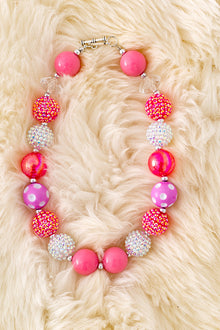  Pink Shimmery bubble necklace. 3pcs/$12.00 ACG40533 S
