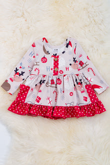  Joy" reindeer printed baby onesie/dress. RPG50133059 loi