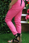 Fuschia ripped skinny jeans. PNG25133064 JEANN