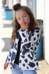 Cow printed blazer with pockets. TPG15153003-AMY