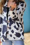 Cow printed blazer with pockets. TPG15153003-AMY