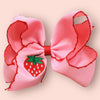 Moon stitch 5" embroidered hair bows w/2.25"Ribbon(approx.) 4pcs/$12.00