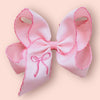 Moon stitch 5" embroidered hair bows w/2.25"Ribbon(approx.) 4pcs/$12.00