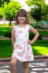 Floral & Stripe girls tennis dress. GSD010901-AMY