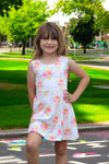 Floral & Stripe girls tennis dress. GSD010901-AMY