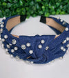 Girls simulated denim headbands with rhinestones and pearls. Available in 2 tones 2pcs/$8.00