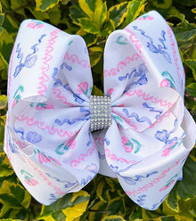  Coquette  printed double layer hair bows. 4pcs/$10.00 BW-DSG-1027