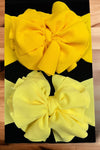 LT. Yellow tone printed large headbands. (3pcs/$10.50) F-DLH2326K