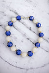 Navy blue & white bubble necklace. (3pcs/$12.00) ACG50153026 S