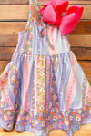 Happy Easter/floral heart printed ruffle hem dress.    DRG251723085-wendy