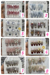 Hand made press on women acrylic nails with stones.