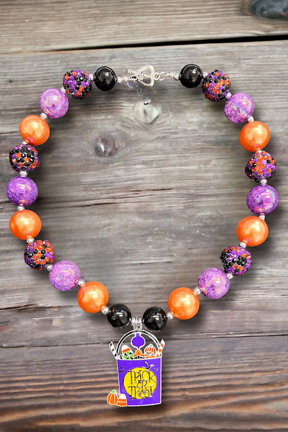 Purple & burnt orange bubble necklace w/bucket of candy. 3PCS/$15.00 ACG40153012