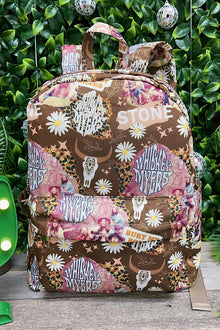  Multi printed, daisy character Medium size backpack. BP-202323-5