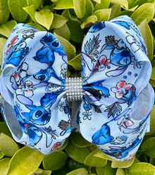  Character printed double layer bow. 4PCS/$10.00 BW-DSG-1047
