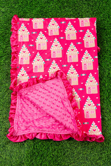  Ginger house cookie,hot pink printed baby blanket.(35"by35")BKG50133003 S