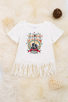  Nashville Tennessee" White graphic tee with fringe. TPG25154010 LOI