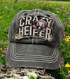 Crazy Heifer" Black distressed kids cap. ACG65153013 M