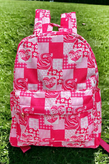  Heart barbie printed Medium size backpack. BP-2023H