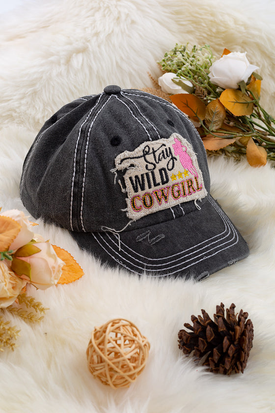 Stay Wild Cowgirl" Fiuscha distressed kids cap. ACG65153011 M