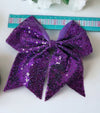 Sequins cheer hair bows w/elastic band. (6pcs/$10.50) CHEERBOW-2023-A