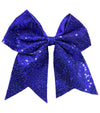 Sequins cheer hair bows w/elastic band. (6pcs/$10.50) CHEERBOW-2023-A