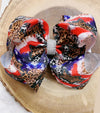 Patriotic double layer hair bows w/rhinestones 4pcs/$10.00