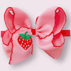Moon stitch 5" embroidered hair bows w/2.25"Ribbon(approx.) 4pcs/$12.00