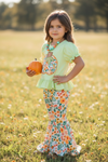 Floral pumpkin application top and bell bottoms.OFG52158 AMY