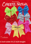 Sequins cheer hair bows w/alligator clip. (6pcs/$10.50) CHEERBOW-2023-BB