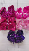 6.5" Double layer sequins hair bows. 4pcs/$10.00 DBW-2 (Added Inventory💖💖