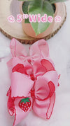 Moon stitch 5" embroidered hair bows w/2.25"Ribbon(approx.) 4pcs/$12.00