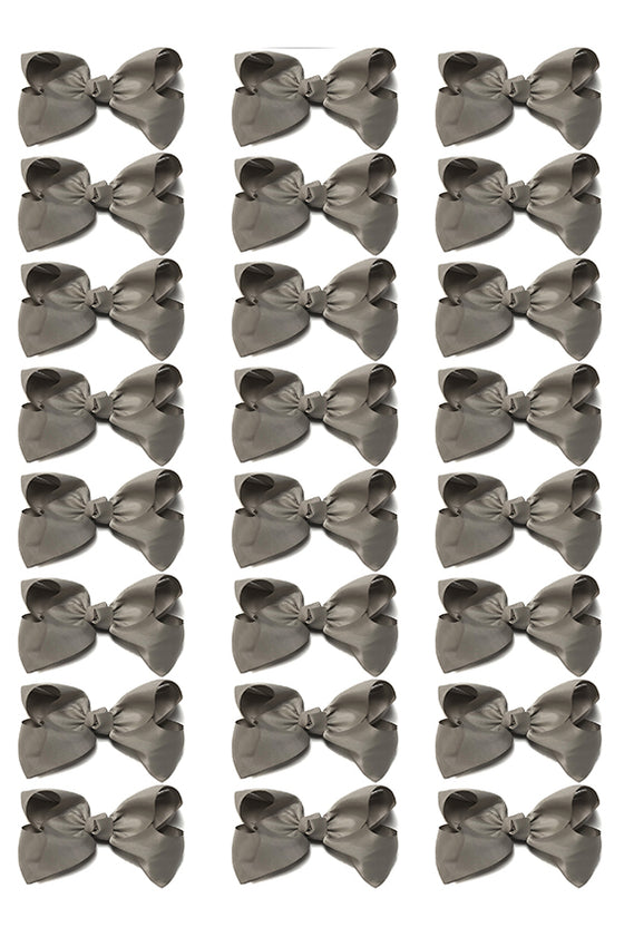 METAL GRAY BOWS 4IN WIDE 24PCS/$7.50 BW-017-4