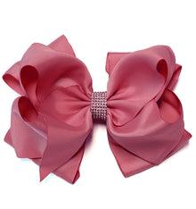  FANTASY ROSE 6.5" WIDE HAIR BOWS. 5PCS/$10.00 DOUBLE LAYER. BW-152-S