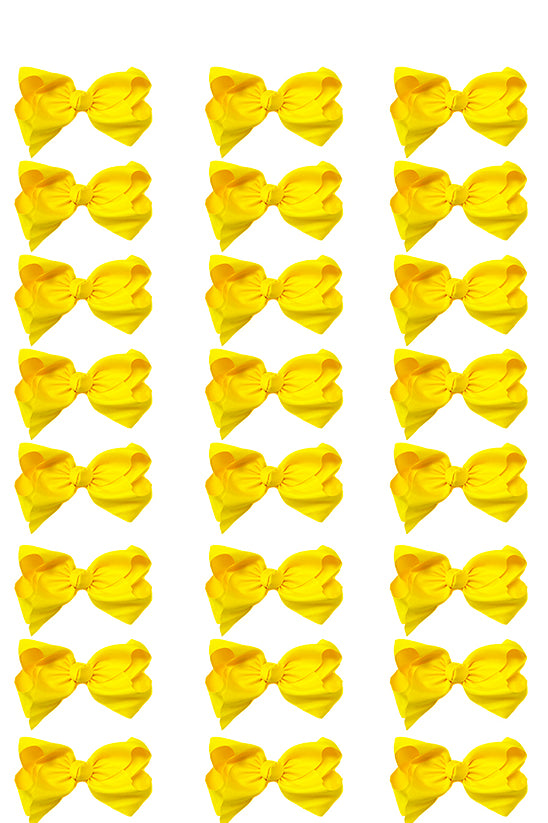 YELLOW 4IN WIDE BOWS 24PCS/$7.50 BW-645-4