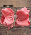DUSTY ROSE DOUBLE LAYER RHINESTONE HAIR BOWS 6.5"WIDE 5PCS/$10.00 BW-160-S