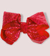 RED 7.5"WIDE  SEQUINS HAIR BOW 5PCS/$10.00  BW-250-SQ
