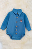 Reindeer embroidered onesie with snaps. RPB50143014SOL