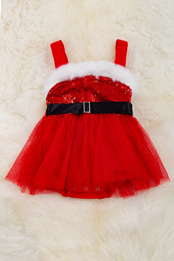 Sequins & tulle Miss Santa baby onesie. RPG50133090 NAY