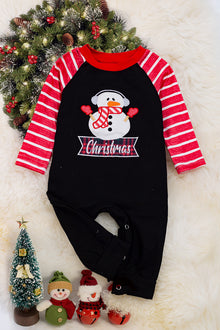  Christmas embroidered snowman boys romper. RPB50143009 025Mary
