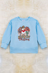 Howdy Christmas" Snowman printed on lt.blue sweatshirt. TPW50133011 006Mary