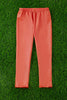 PNG25153110 Orange pleather girls satin silk stretchy leggings.