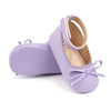 Lavender front bow baby shoes. CG5364